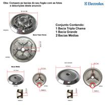 Kit bacias p/ fogões electrolux tripla chama 4 bocas 56 dtb