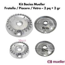 Kit Bacias para Fogão Mueller Fratello / Piacere / Vetro 4 Bocas Kit Bacias para Fogão Mueller Fratello / Piacere / Vetro 4 Bocas