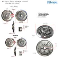 Kit bacias para fogões tripla chama electrolux 5 bocas 76 usq