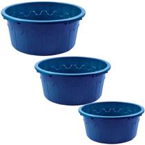 Kit Bacias Plásticas Ecológicas de 18, 25 e 40 Litros Grandes Ideal para Limpeza Resistente e Durável Ondas Arcaplast