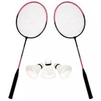 Kit Badminton 2 Raquetes + 3 Petecas Com Bolsa Star Sport