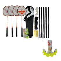 Kit Badminton 4 Raquetes 3 Petecas e Rede VB004 Vollo Sports + 6 Petecas Extras Kit Badminton 4 Raquetes 3 Petecas e Rede VB004 Vollo Sports + 6 Petecas Extras