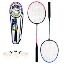 Kit Badminton C/2 Raquetes + 3 Petecas 1 Bolsa p/ Transporte Art Sport