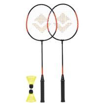 Kit Badminton com 5 Peças Raquetes Petecas Prática de Esportes Resistente Vollo