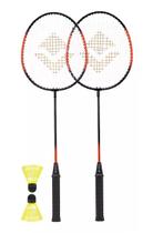 Kit Badminton Completo 02 Raquetes e 02 Petecas de Nylon Vollo