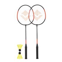 Kit Badminton Completo 2 Raquetes 2 Petecas Nylon Diversão Vollo