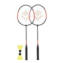 Kit Badminton Completo 2 Raquetes E 2 Petecas Nylon Vollo
