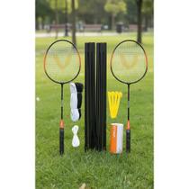 Kit Badminton Completo: 4 Raquetes, 3 Petecas, Rede Profissi