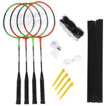 Kit Badminton Fort Steez Lazer com 04 Raquetes Rede e 2 Petecas