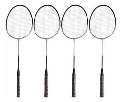Kit Badminton Pro 4 Raquetes 2 Petecas C/ Rede E Suporte - Lequipo