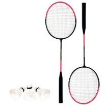 Kit Badminton Raquete e Peteca Vermelho Art Sport