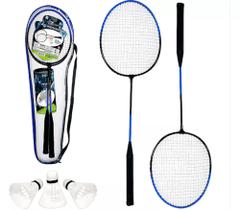 Kit Badminton Tenis 2 Raquetes + 3 Petecas + Bolsa Com Zíper Esporte Kit Badminton Tenis 2 Raquetes + 3 Petecas + Bolsa Com Zíper Esporte