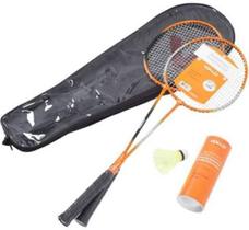 Kit Badminton Vollo 2 Raquetes 3 Petecas Bolsa
