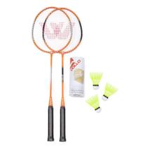 Kit Badminton Vollo com 2 Raquetes e 3 Petecas de Nylon