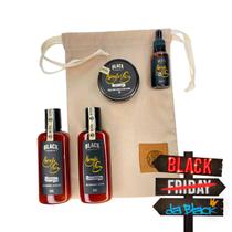 Kit + Bag Artesanal Exclusiva Com Shampoo + Condicionador + Balm + Óleo Black Barts