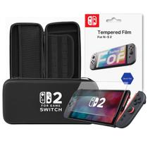 Kit Bag Estojo Case Resistente com Zíper Ns2 e Película Vidro Temperado 9H para Nintendo Switch 2 Kit Bag Estojo Case Resistente com Zíper Ns2 e Película Vidro Temperado 9H para Nintendo Switch 2