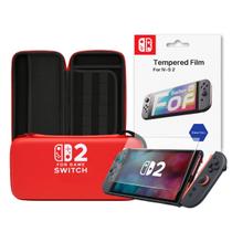 Kit Bag Estojo Case Resistente com Zíper Ns2 e Película Vidro Temperado 9H para Nintendo Switch 2