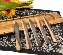 Kit: Bagueteira + Faquinha de Manteiga Madeira Michelon