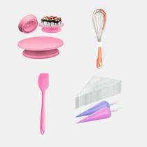 Kit Bailarina Giratória + Fouet + Espátula + Saco Confeitar