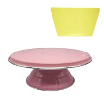 Kit Bailarina Giratória N30 Confeitar Bolos Rosa Bebê Espátula Raspadora e Alisadora de Bolos N1