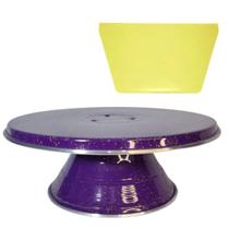 Kit Bailarina Giratória N30 Confeitar Bolos Roxo Espátula Raspadora e Alisadora de Bolos N1