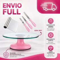 Kit Bailarina Giratória Profissional De Vidro Com Espatulas Para Decorar Bolos Confeitaria Full Kit Bailarina Giratória Profissional De Vidro Com Espatulas Para Decorar Bolos Confeitaria Full