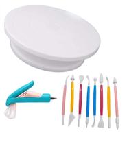 Kit Bailarina Prato Giratório Com Caneta Confeiteiro e 8 Estecas