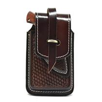 Kit Bainha Dupla Porta Celular Com Faca Em Couro Atrevidu's