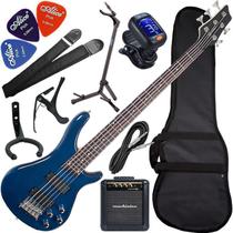 Kit Baixo 5 Cordas Giannini Gb205a Tbl Azul C/ Bag + Cubo