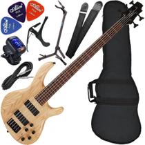 Kit Baixo Cort Action DLX V ASH OPN 5 Cordas Ativo Pré Mark Bass Bx02