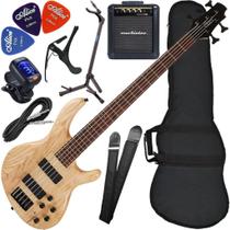 Kit Baixo Cort Action DLX V ASH OPN 5 Cordas Ativo Pré Mark Bass Bx03