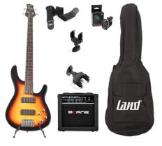 Kit Baixo Land Elétrico 3 Tone Sunburst Lb3-4 3Ts+Acessórios