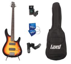 Kit Baixo Land Elétrico 3 Tone Sunburst Lb3-4 3Ts+Acessórios