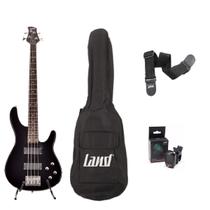 Kit Baixo Land Eletrico L-B3-4 + Correia + Afinador + Capa