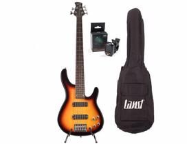 Kit Baixo Land L-B3-5 3Ts + Capa + Afinador