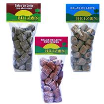 Kit bala de leite brizon pura chocolate nozes 3 und açúcar