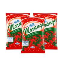 Kit Bala Dura Recheada De Morango - Doll Confirma 3 Unidades 600g