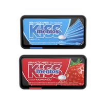 Kit Bala Mentos Kiss Dispenser Sortido Menta E Morango - 9 Unidades 17,5g