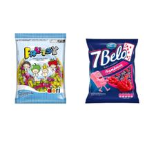 Kit bala recheada frutsy sortidas 600g dori + bala 7 belo 500g