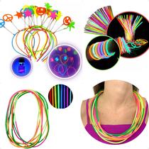 Kit Balada Festa Neon Casamento Aniver Tiara Pulseira Colar