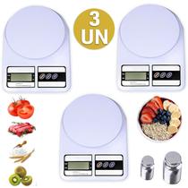 Kit Balança De Cozinha Digital 10Kg Culinária Dieta Confeitaria Pesar Alimentos - 1 - 3 - 5 Unidades