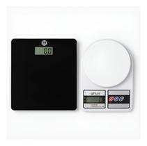 Kit Balança Digital Corporal + Balança Cozinha Saúde Fitness Kit Balança Digital Corporal + Balança Cozinha Saúde Fitness