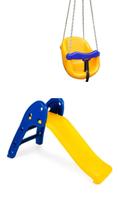 Kit Balanço Bebe Amarelo + Escorregador Amarelo