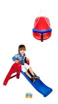 Kit Balanço Bebe Vermelho + Escorregador Azul Kit Balanço Bebe Vermelho + Escorregador Azul