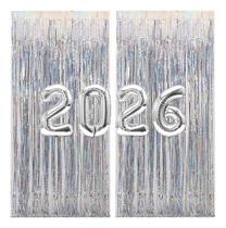 Kit Balão 2026 + 2xcortinas 2x1m Metalizada De 32 Ano Novo Kit Balão 2026 + 2xcortinas 2x1m Metalizada De 32 Ano Novo