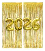 Kit Balão 2026 + 2xcortinas 2x1m Metalizada De 32 Ano Novo Kit Balão 2026 + 2xcortinas 2x1m Metalizada De 32 Ano Novo