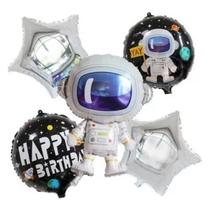 Kit Balão 5 Unidades Astronauta Planeta Decoração Festa de Aniversário Personalizado Balões Látex