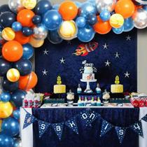 Kit Balão 52 Unidades Astronauta Planeta Decoração Festa de Aniversário