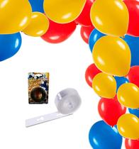 Kit Balão Arco Descontruído Decoração Branca de Neve 151 Pçs