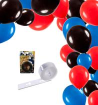 KIT Balão Arco descontruído decoração Homem Aranha 151 pçs